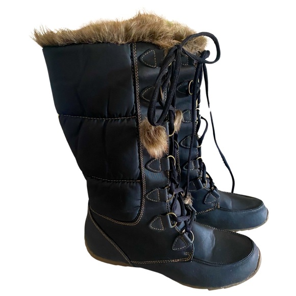 ZeroXposur Shoes Zeroxposur Womens Snow Boots Size 7 Faux Fur Black Lace Up Poshmark